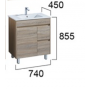 SHY05-P1 PVC 750 Free Standing Vanity Cabinet Only